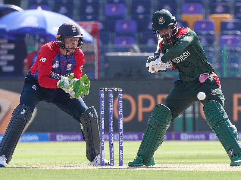Bangladesh's Liton Das bats against England 