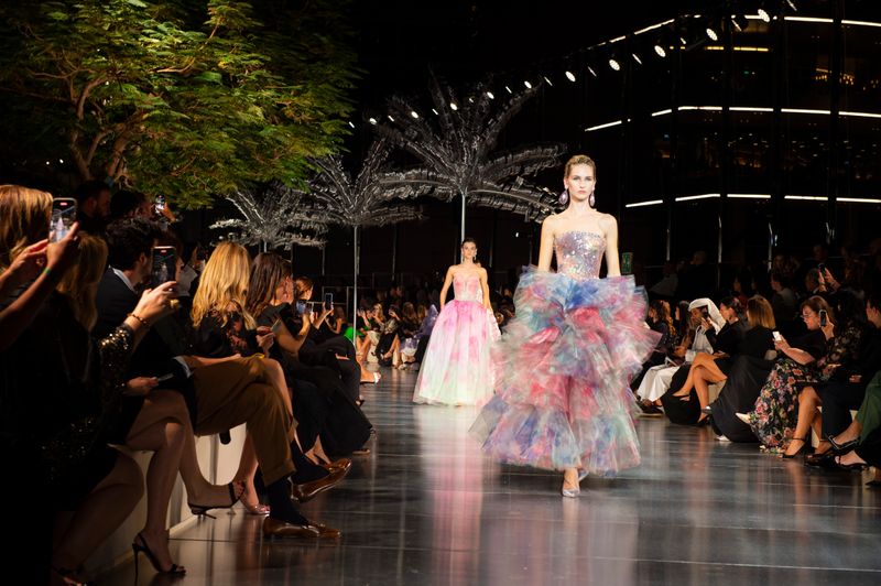 Dresses created beautiful silhouettes with layers of tulle.