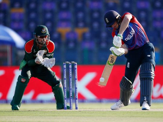 England's Jason Roy in action v Bangladesh in Abu Dhabi