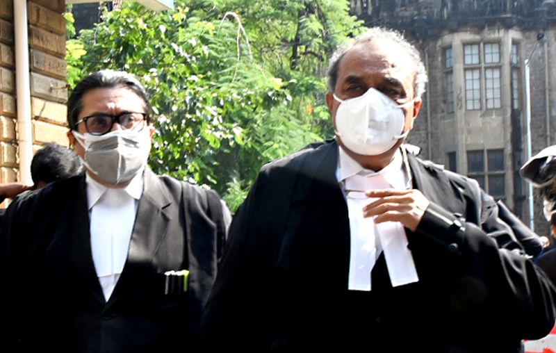 Former attorney general of India Mukul Rohatgi (right), representing Aryan Khan, at the Bombay High Court in Mumbai on Tuesday.