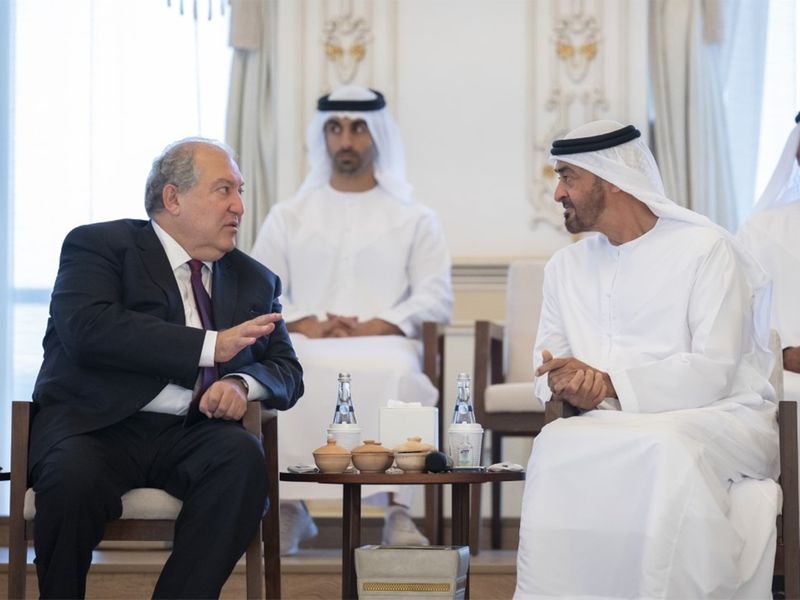 Mohammed bin Zayed with Armenian President Armen Sarkissian. 