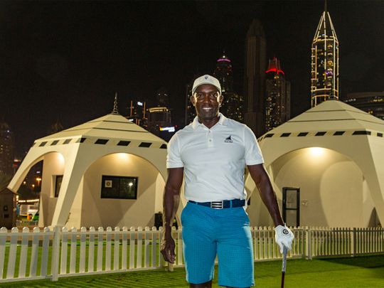 Dwight Yorke can see all the action from the Dubai Moonlight Classic from his window