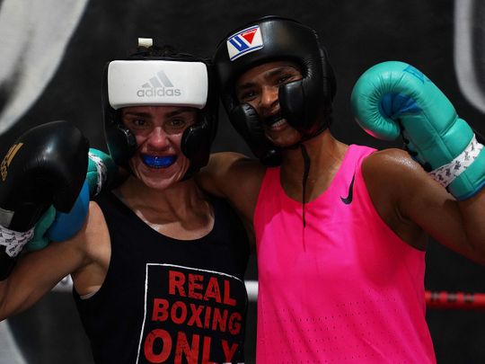 Ramla Ali, long-time friend of Kim Shannon, has been sparring will her former amateur rival at Real Boxing Only gym while Ramla visits Dubai for Expo 2020. 