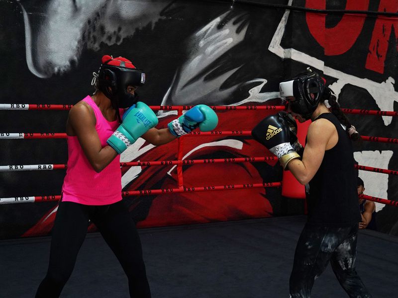 Ramla Ali and long-time friend Kim Shannon have been sparring at Real Boxing Only gym while Ramla visits Dubai for Expo 2020
