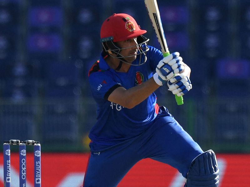 Afghanistan's Asghar Afghan retires after the win over Namibia