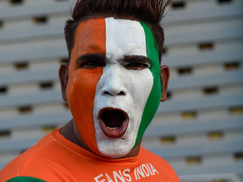 The India fans are out in force for this one in Dubai