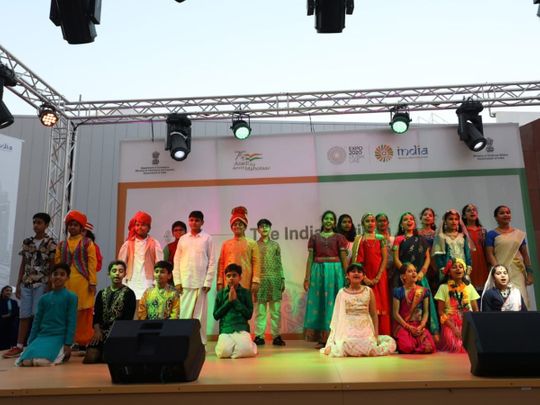 Children-performing-on-the-National-Unity-Day-at-the-India-Pavilion,-Expo-2020-Dubai-1635756396616