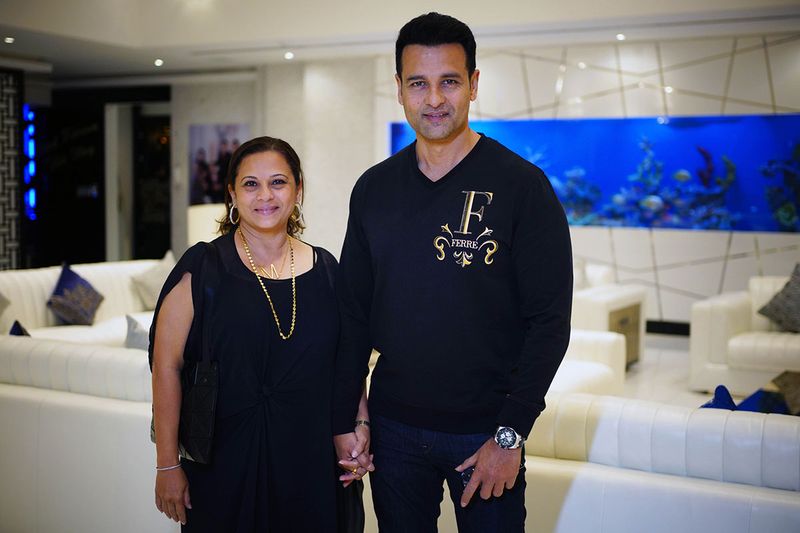 Mansi Joshi Roy (left) and Rohit Roy at the Filmfare Achievers Night afterparty in Dubai on 29th October, 2020