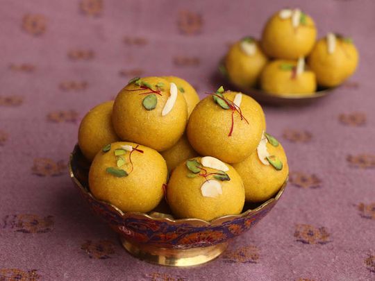 Besan ladoo - a traditional Indian sweet made with gram flour
