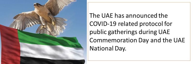 The UAE has announced the COVID-19 related protocol for public gatherings during UAE Commemoration Day and the UAE National Day.