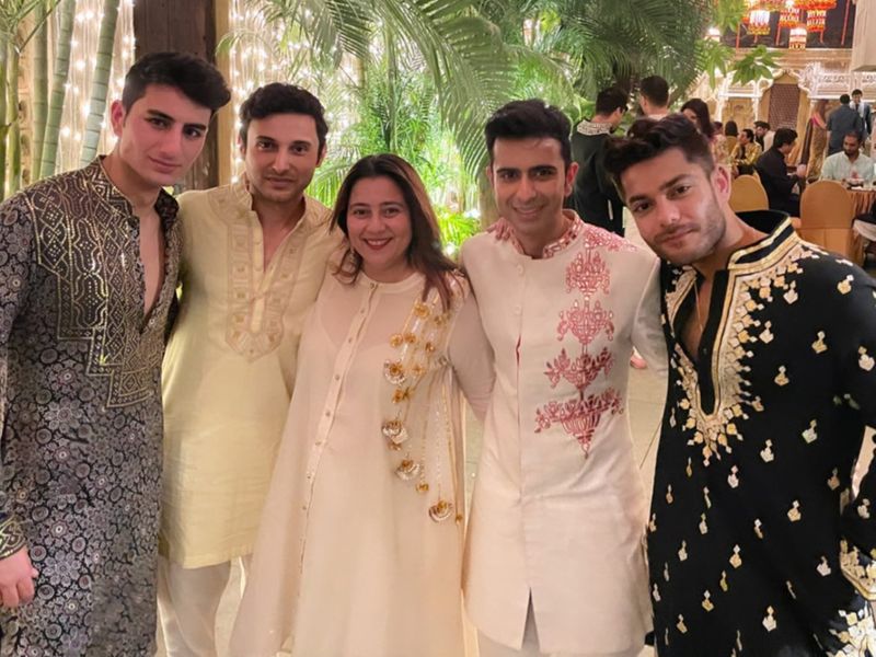 Ibrahim Ali Khan and guests at Ekta Kapoor's diwali party