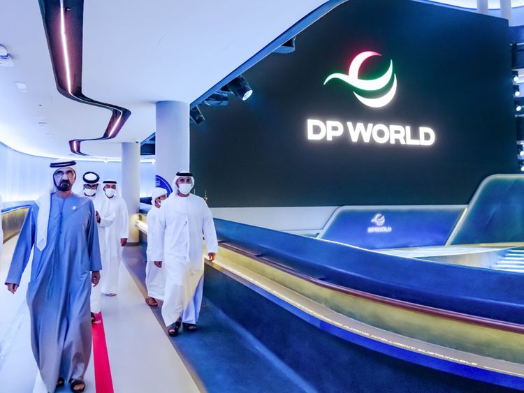 Stock - Sheikh Mohammed at DP World pavilion