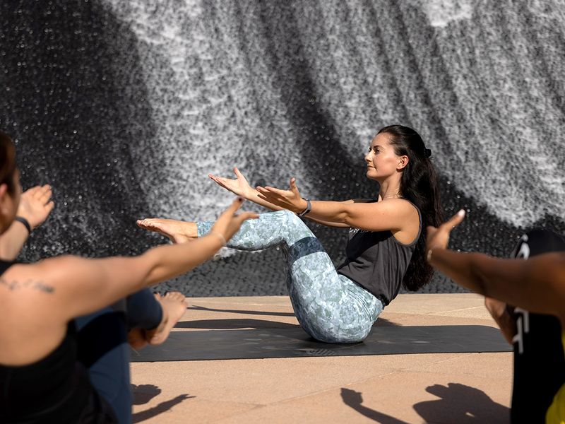 expo water feature yoga