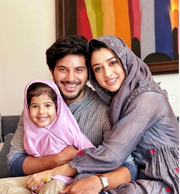 Dulquer Salmaan with his family