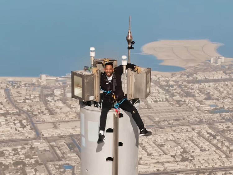 Watch: Hollywood actor Smith climbs the of Dubai's Burj for fitness series | Hollywood – Gulf News