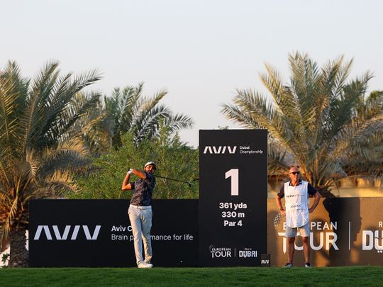 Ahmad Skaik hit the opening tee shot at the Aviv Dubai Championship