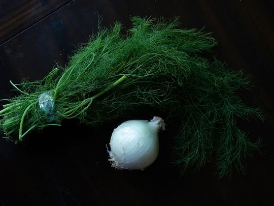 Ingredients: Dill and garlic cloves