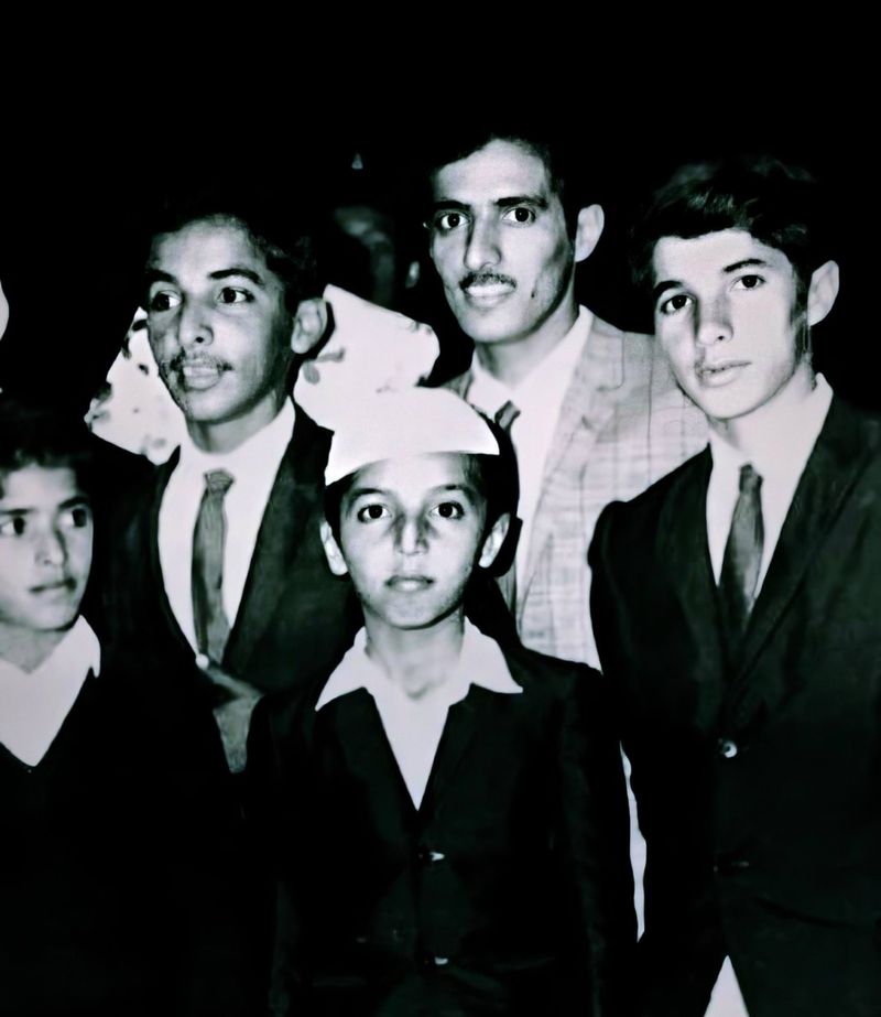 With his siblings Abdullah the late Khalifa Ahmad and Khalfan HareB 1970s-1636887634341