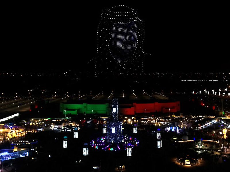 Aerial drones show - Sheikh-Khalifa