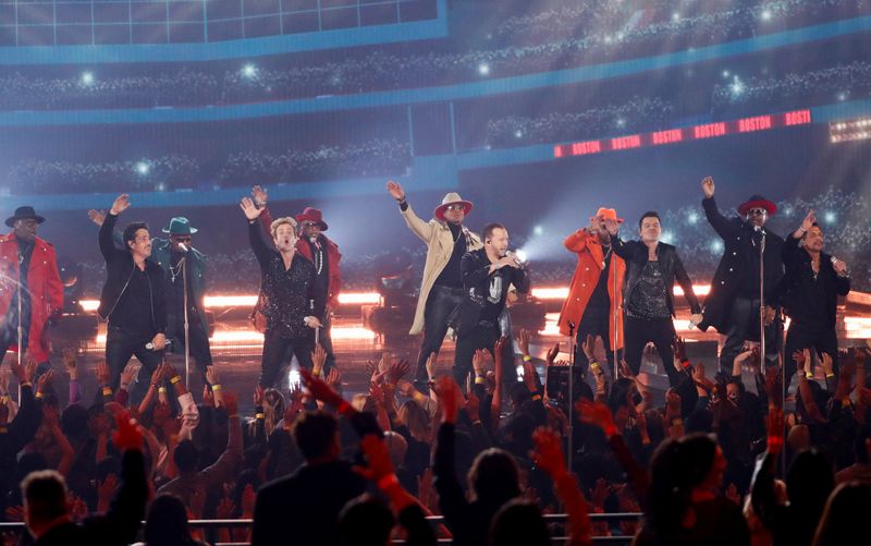 New Kids on the Block and New Edition perform at the American Music Awards 2021