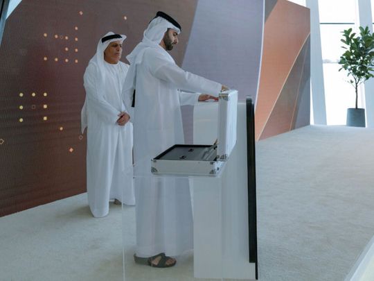 Sheikh Mansour bin Mohammed bin Rashid Al Maktoum announces the winners at the 11th Mohammad Bin Rashid Al Maktoum Creative Sports Award