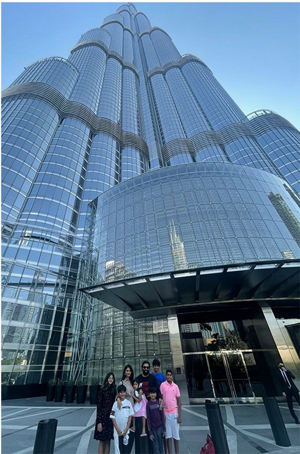 Telugu star Allu Arjun with family at  Burj Khalifa