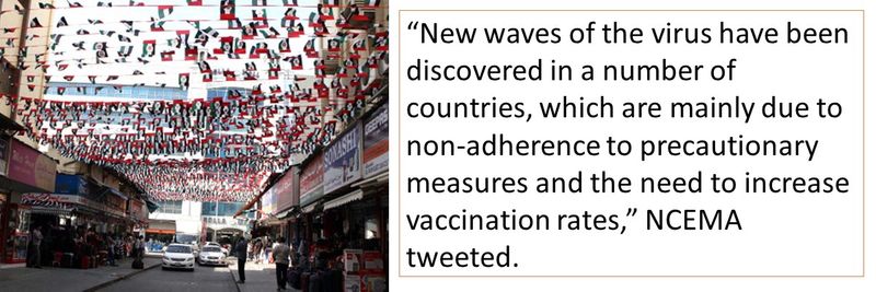 “New waves of the virus have been discovered in a number of countries, which are mainly due to non-adherence to precautionary measures and the need to increase vaccination rates,” NCEMA tweeted.