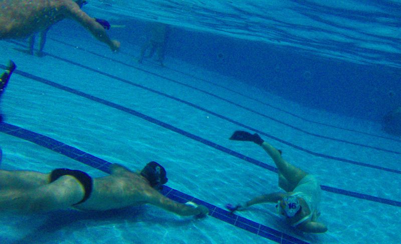 Underwater hockey is a minimal contact sport that relies on skill rather than brute force