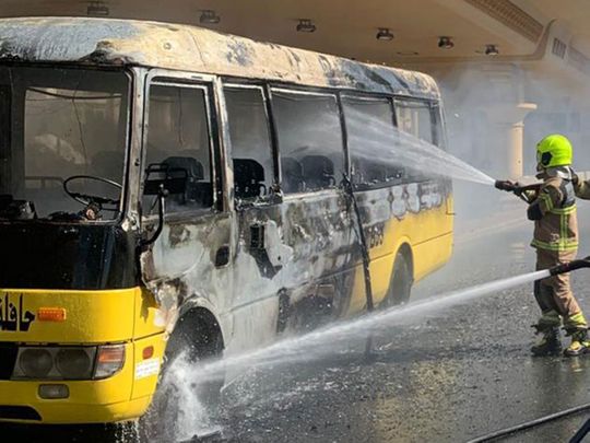 No injuries were reported in the incident on Saturday afternoon in front of The Dubai Mall