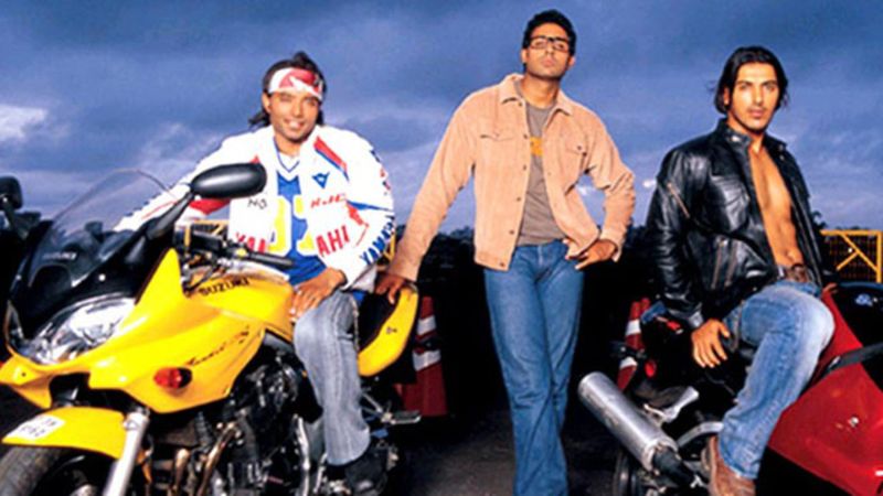 Uday Chopra, Abhishek Bachchan and John Abrham in Dhoom