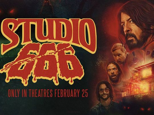 A still of Foo Fighters' horror feature 'Studio 666'