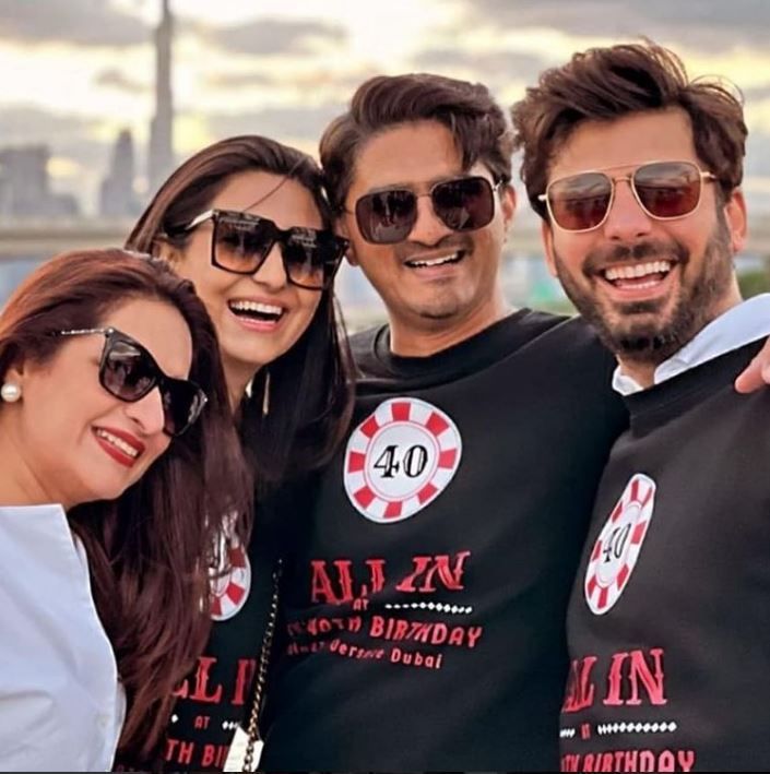 Fawad Khan and his mates at his 40th birthday bash in Dubai
