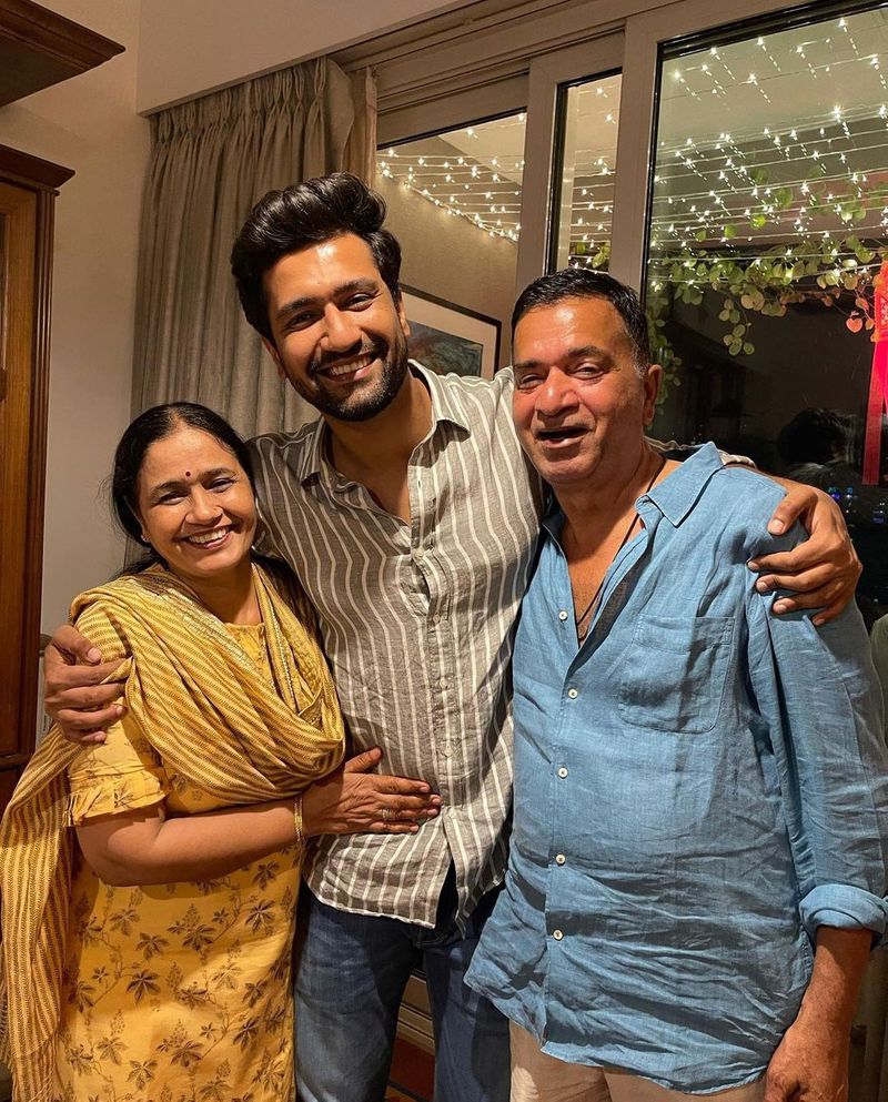 Vickey Kaushal with his parents