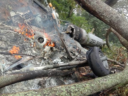 Military chopper crashed in Tamil Nadu