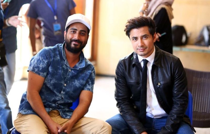 Ali Zafar has a cameo in the film. Seen here with director Nabeel Qureshi-1639207345437