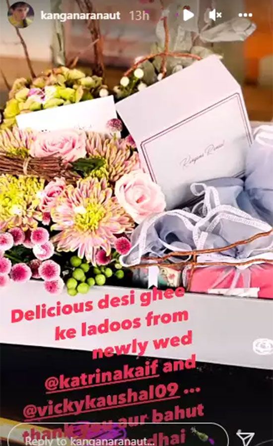Kangana Ranaut posting gifts from Katrina and Vicky