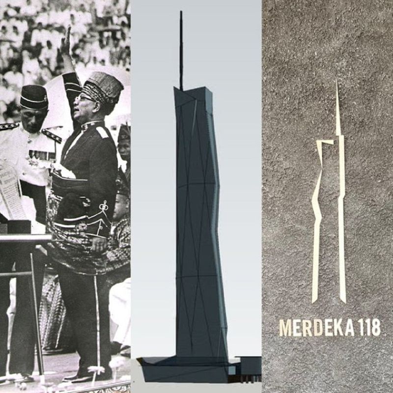 DECLARATION OF INDEPENDENCE: The tower design is based on the silhouette of Tunku Abdul Rahman raising his hand while chanting “Merdeka!” (Malay for “Independent”) on August 31, 1957, the official independence day of Malaysia. The spire that tops the building reflects the image of Tunku Abdul Rahman famously raising his hand during the chant.