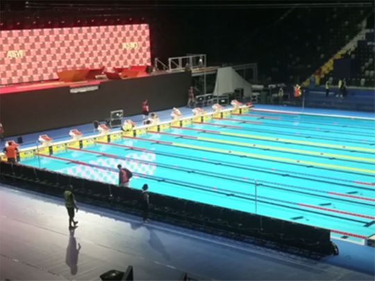 The swimming pool at Etihad Arena