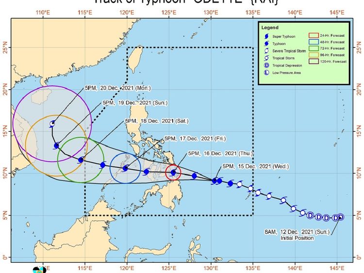 Track typhoon rai Typhoon “Rai”