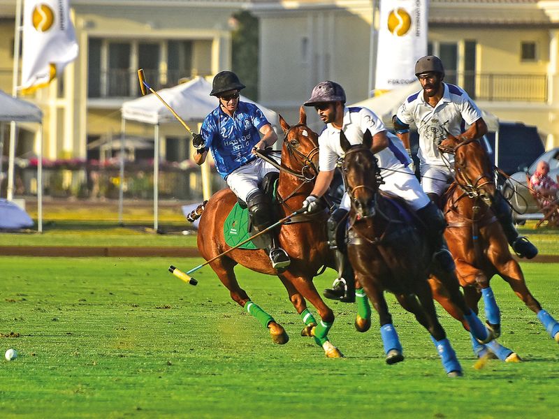 Bin Drai and Habtoor in action during the finals of the Sir Winston Churchill Cup 2021.