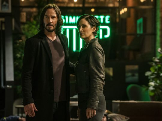 Keanu Reeves and Carrie-Anne Moss in 'The Matrix Resurrections'