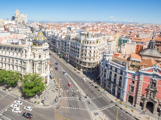 Madrid city skyline