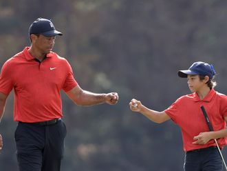 Tiger and Charlie Woods 