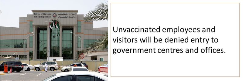 Unvaccinated employees and visitors will be denied entry to government centres and offices. 