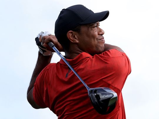 Tiger Woods with the new TaylorMade Stealth driver at the PNC Championship 