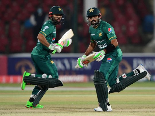 Pakistan's captain Babar Azam and Mohammad Rizwan during the recent T20 against West Indies 