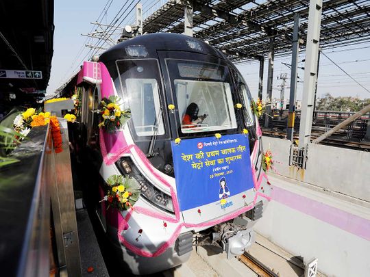 modi inaugurates india's first driverless train operations on delhi metro's magenta line | india – gulf news