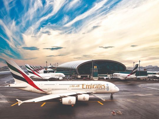 STOCK Dubai airport and Emirates airlines