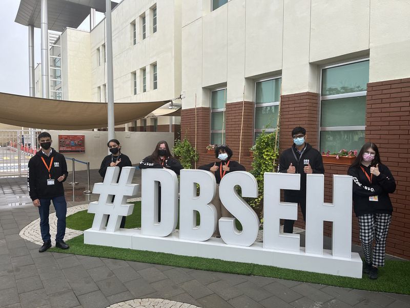 Students at Dubai British School Emirates Hills on the first day of the new semester 