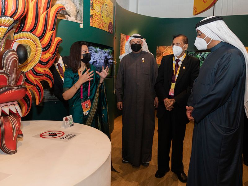 UAE and Sri Lanka officials at Sri Lanka Pavilion at Expo 2020 Dubai 